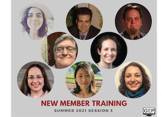 GEP New Member Training Summer 2021 Session 3: headshots of eight trainees